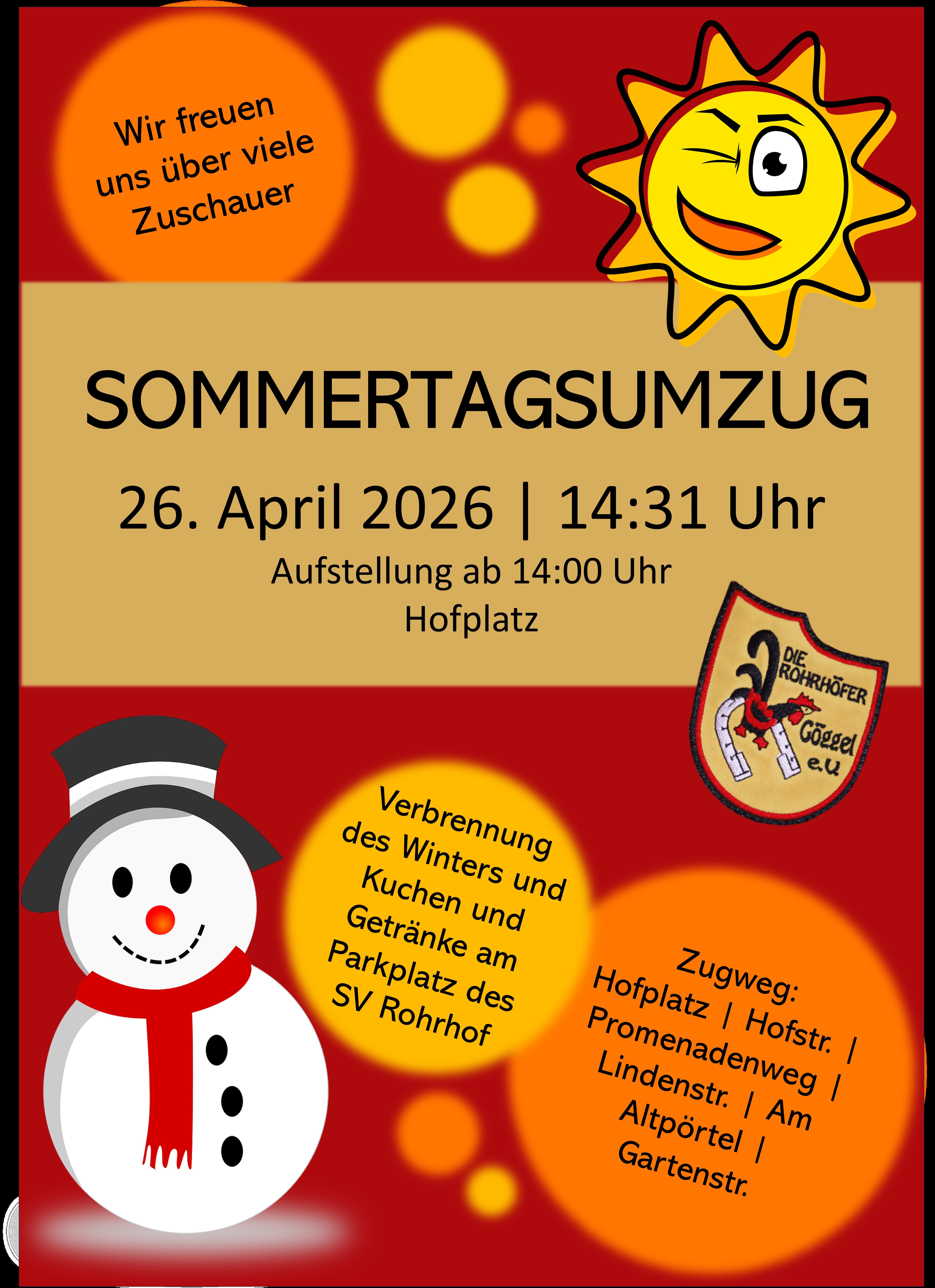 Einladung zum Sommertagsumzug am 26.04.2026